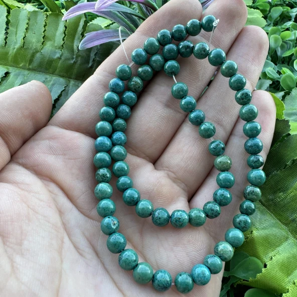 Koyu Yeşil Küre Turkuaz Taşı 6 MM ürün görseli 1