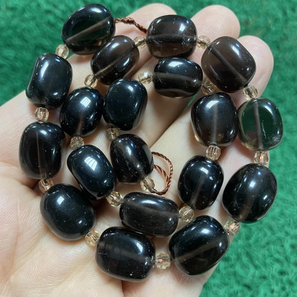 Tambur Oval Dumanlı Kuvars Taşı 12 MM ürün görseli 1