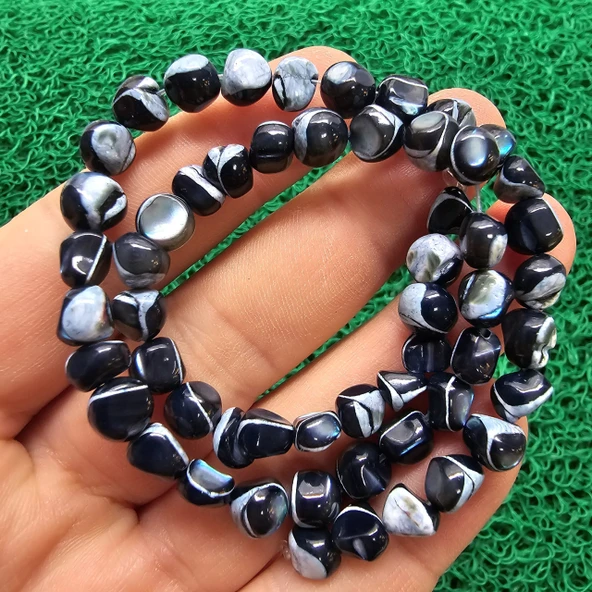 Amorf Siyah Kabuk Sedef Taşı 6-7 MM ürün görseli 1