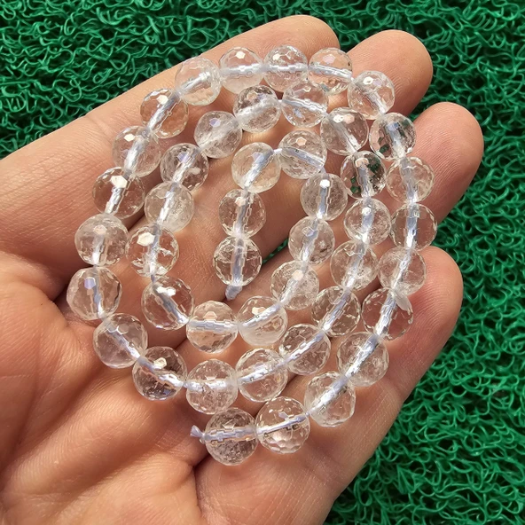 Faset Küre Kristal Kuvars Taşı 8 MM ürün görseli 1