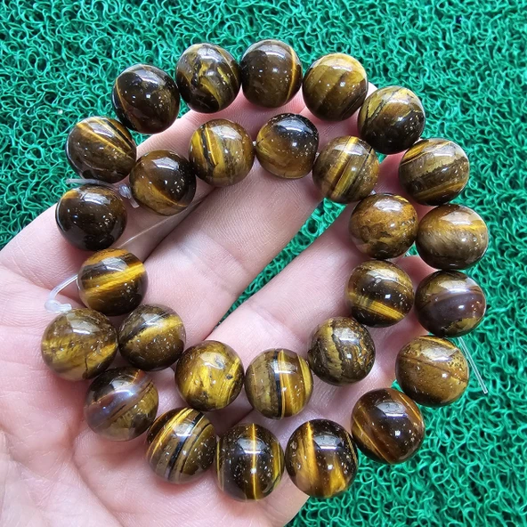 Küre Kahve Kaplan Gözü Taşı 14 MM ürün görseli 1