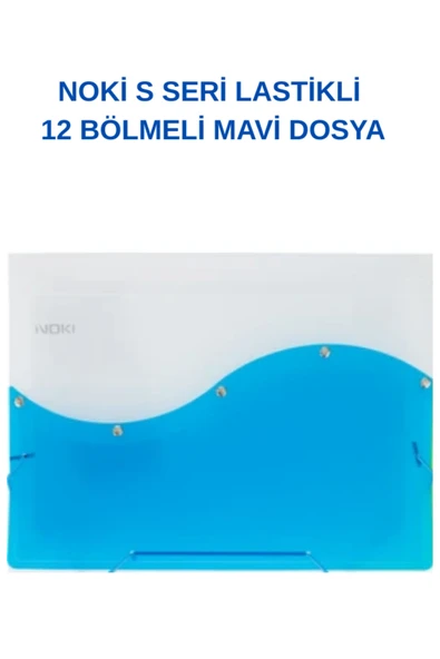 S Seri Lastikli 12 Bölmeli Dosya Mavi 1 Adet ürün görseli 1