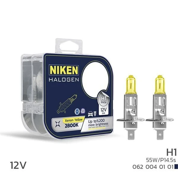 NIKEN 12V H1 55W SARI IŞIK AMPUL P14.5s 2800K ürün görseli 1