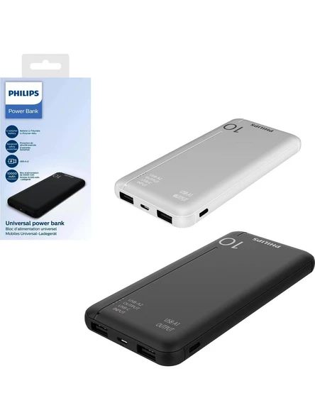 Philips DLP1810CB Siyah 10000 mAh Hızlı Şarj Powerbank ürün görseli 1