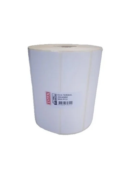 Tanex Barkod Etiketi Termal Eco 20x40 MM 25 MM Çap 5000 Lİ 5li sıra ürün görseli 1