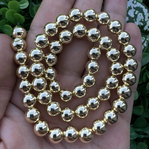 Küre Parlak Gold Hematit Taşı 8 MM ürün görseli 1