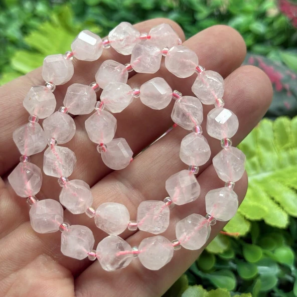 Faset Burgu Pembe Kuvars Taşı 10 MM ürün görseli 1