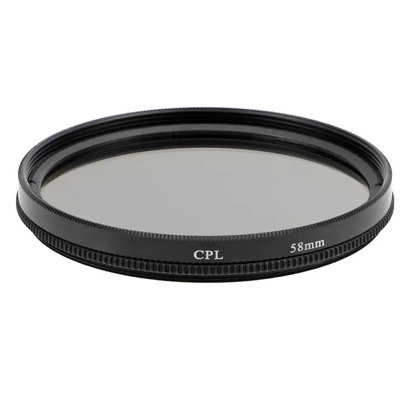 58mm CPL Polarize Filtre – Dairesel Polarizasyon, Yansıma Azaltıcı, Metal Çerçeve ürün görseli 1