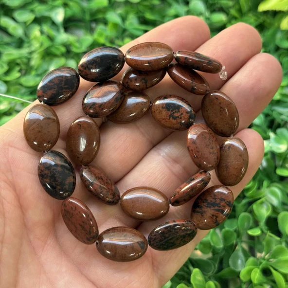 Oval Kırmızı Obsidyen Taşı 13x18 MM ürün görseli 1