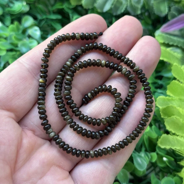 Rondela Gold Obsidyen Taşı 4x2 MM ürün görseli 1