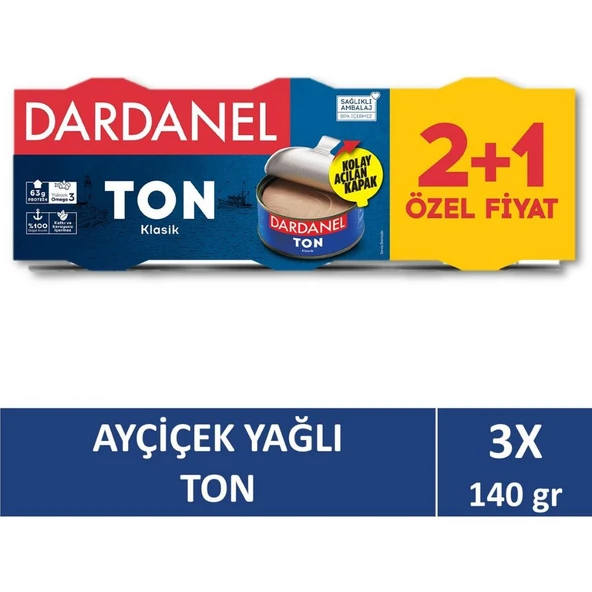 Dardanel Ayçiçek Yağlı Ton Balığı 3x140 gr ürün görseli 1