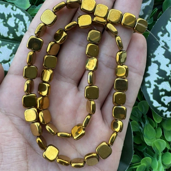 Ezik Kare Gold Hematit Taşı 3x8 MM ürün görseli 1