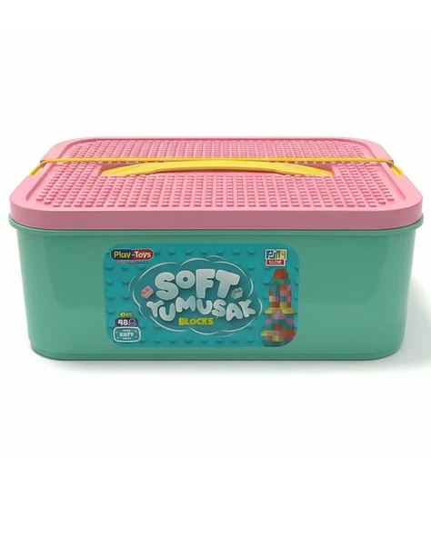 PlayToys Soft Yumuşak Blocks 48 Parça Pembe Kapak 1185 ürün görseli 1