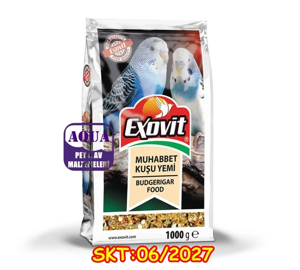 Exovit 1000 gr Yetişkin Muhabbet Kuşu Yemi - Exovit Karışık Muhabbet Kuş Yemi 1 Kg ürün görseli 1