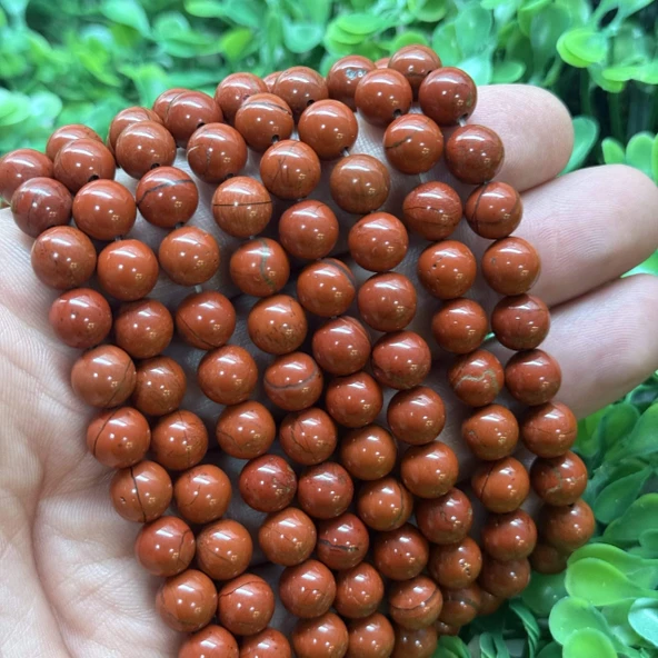 Küre Kırmızı Jasper Taşı 8 MM - Resim 2