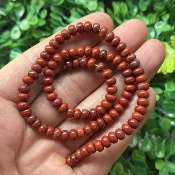 Rondela Kırmızı Jasper Taşı 6x4 MM ürün görseli 1
