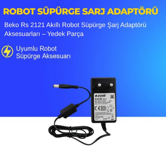 Beko Rs 2121 Akıllı Robot Süpürge Şarj Adaptörü Aksesuarları – Yedek Parça ürün görseli 1
