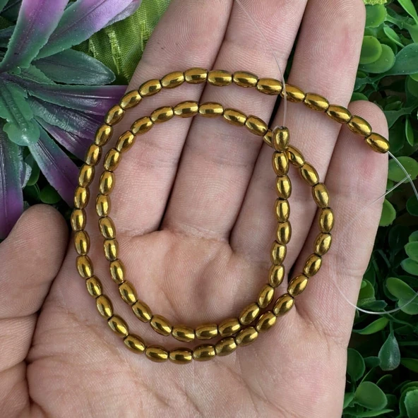 Arpa Gold Hematit Taşı 4x6 MM ürün görseli 1