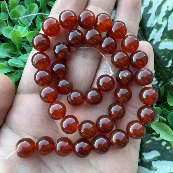 Küre Koyu Karnelyan Akik Taşı 10 MM ürün görseli 1