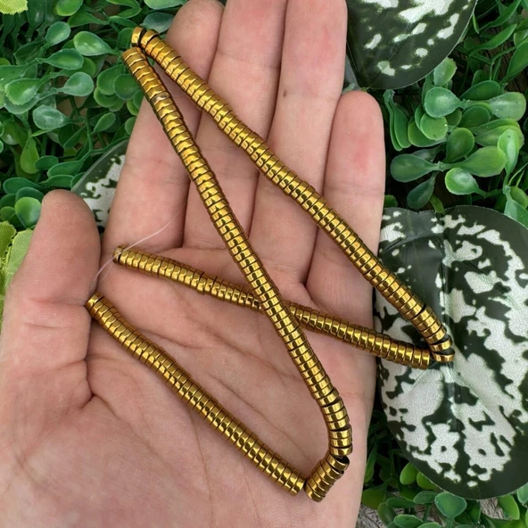 Disk Gold Hematit Taşı 6x2 MM ürün görseli 1