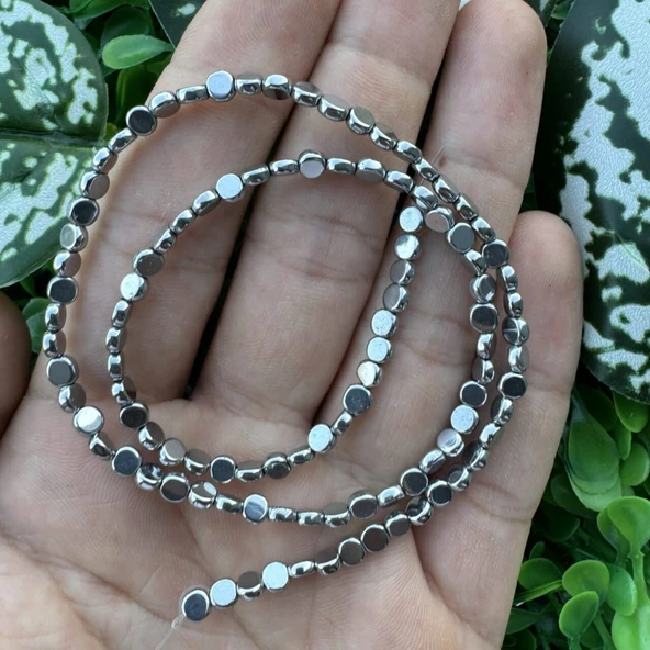 Mercimek Gümüş Hematit Taşı 4 MM ürün görseli 1