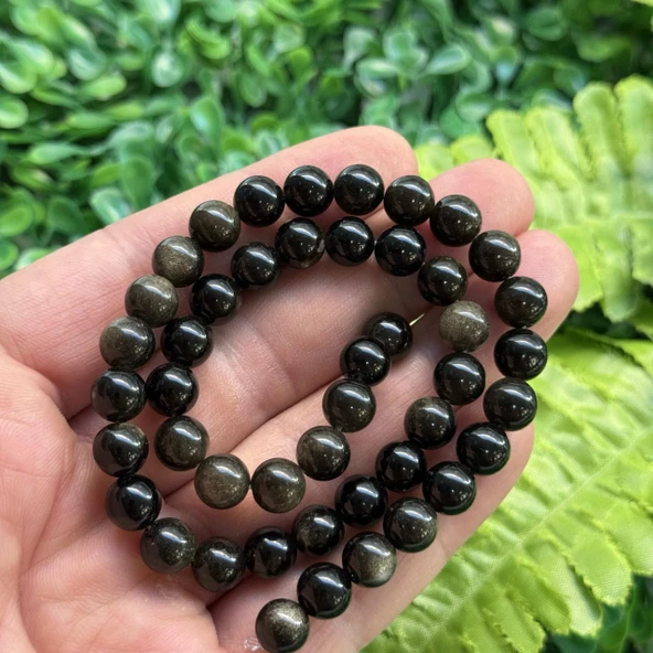 Küre Gold Obsidyen Taşı 8 MM ürün görseli 1