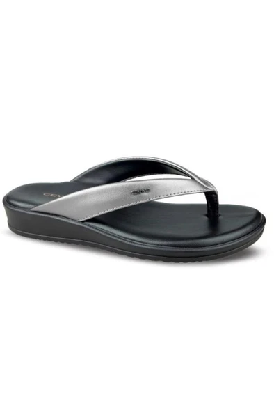 Ceyo 9984-9 Memory Foam Comfort Taban Parmak Arası Kadın Terlik Platin 36-40 ürün görseli 1