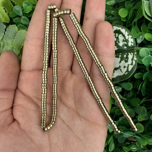 Disk Soft Gold Hematit Taşı 4x2 MM ürün görseli 1