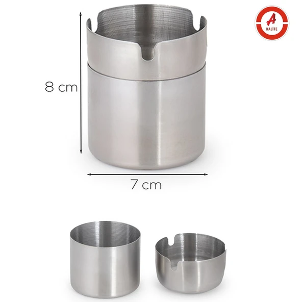 Paslanmaz Kapaklı Küllük Kokusuz Küllük Kül Tabağı Metal Çelik Küllük Oval Küllük Kül Tablası ürün görseli 1