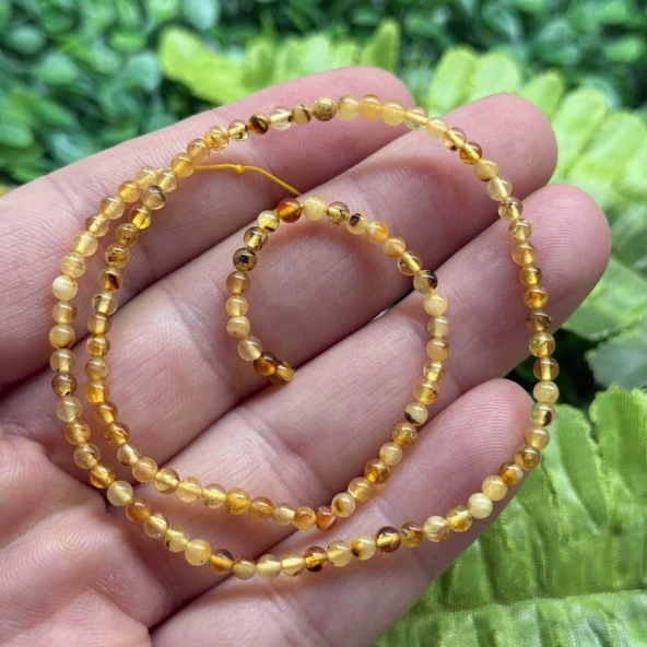3 MM Sarı Renkli Dizi Kehribar ürün görseli 1