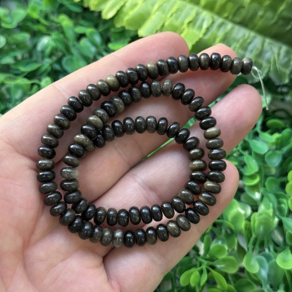 Rondela Gold Obsidyen Taşı 6x4 MM ürün görseli 1