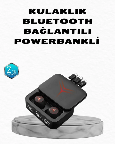 Powerbank Özellikli Bluetooth Kablosuz Kulaklık – Dokunmatik Kontrol, Uzun Pil Ömrü, Ergonomik Tasarım ürün görseli 1