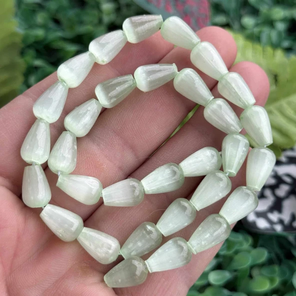Damla Yeşil Selenit Taşı 8x13 MM ürün görseli 1