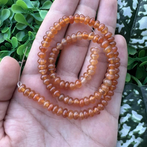 Rondela Turuncu Akik Taşı 6x4 MM ürün görseli 1