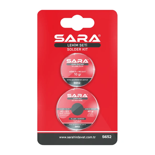 SARA S652 LEHİM SETİ LEHİM TELİ 40gr - LEHİM PASTASI 10gr ürün görseli 1