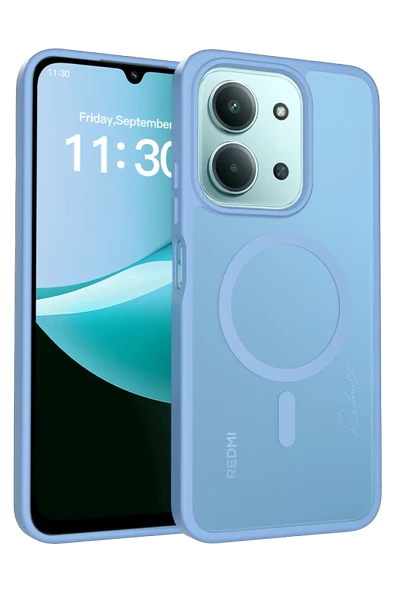 Fuchsia Redmi 15C 4G ile Uyumlu Jota Kablosuz Şarj Özellikli Kapak - Açık Mavi ürün görseli 1