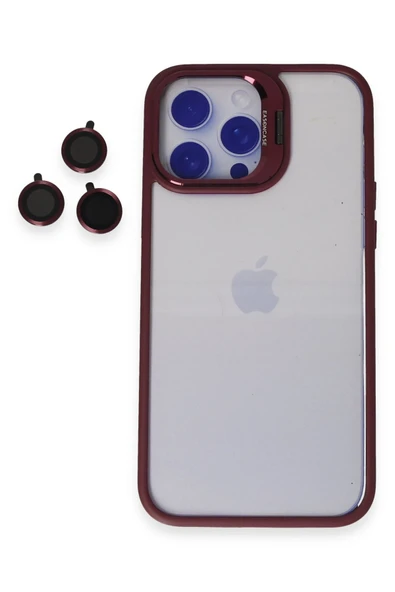 Fuchsia iPhone 14 Pro ile Uyumlu Kılıf Roblox Lens Standlı Kapak - Bordo ürün görseli 1