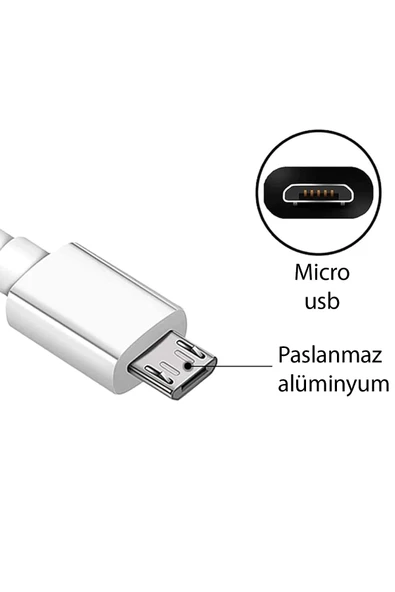 AbaTech Micro-USB & USB-A Data ve Şarj Kablosu - Resim 2