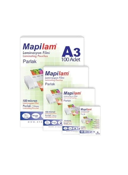 Mapi A-3 Laminasyon Filmi 125 Mic.Parlak Polyester. 100 Ad ürün görseli 1