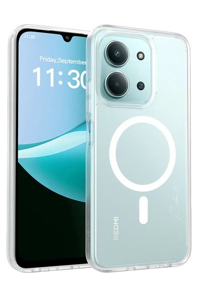 Fuchsia Redmi 15C 4G ile Uyumlu Jota Kablosuz Şarj Özellikli Kapak - Şeffaf ürün görseli 1