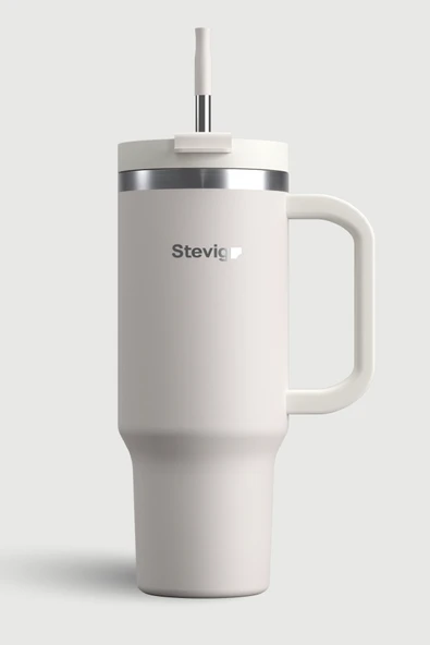 STEVIG 2 MOODS TUCK-IN TUMBLER SIZDIRMAZ ÇELİK TERMOS 900 ML BISQUE ST-239 ürün görseli 1