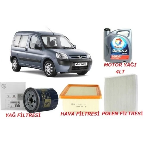 Peugeot Partner 1.9 Yağ Bakım 4 Lü Set 2004 Sonrasi 10W40-TOTAL ürün görseli 1