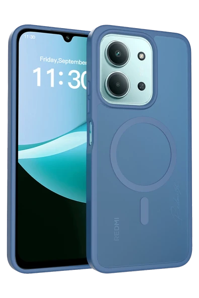 Fuchsia Redmi 15C 4G ile Uyumlu Jota Kablosuz Şarj Özellikli Kapak - Lacivert ürün görseli 1