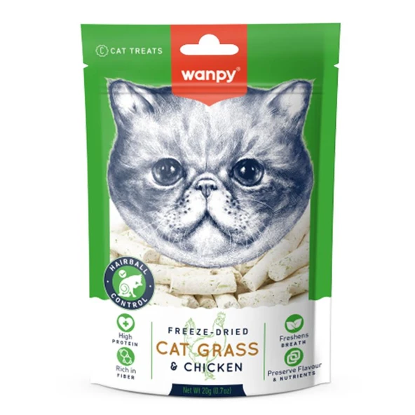 Wanpy Dondurulmuş Kedi Çimi ve Tavuklu Ödül 20 Gr ürün görseli 1