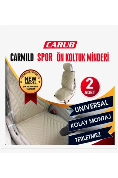 Carub Carmild Spor Ön Koltuk Minderi 2li Set Bej Renk ürün görseli 1