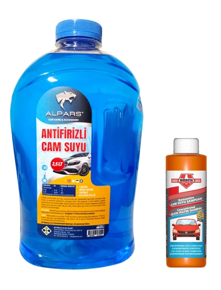 ALPARS Oto Cam Suyu 2,5 Lt Antifrizli Cam Suyu - 25 Derece- Kireçlenme Önleyici Kokulu Cam Suyu Şampuanı Hediyeli ürün görseli 1