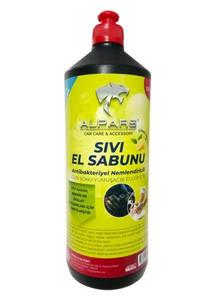 ALPARS İmalat Bakım Tamir Servis Çalışanları İçin Sıvı El Sabunu Nemlendiricili 1000 ml Limon Kokulu ürün görseli 1