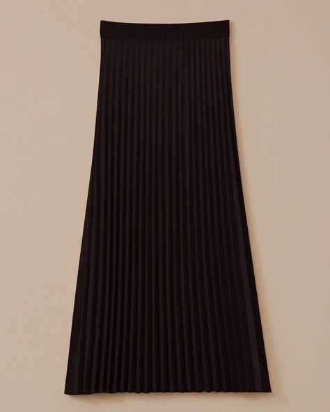 esnek bel pliseli basic etek Scl - Resim 2