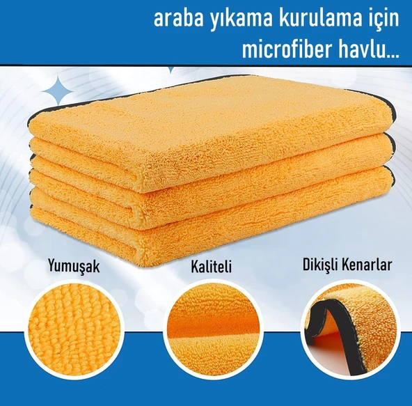 ALPARS Süper Emici Microfiber Araç Yıkama Ve Kurulama Bezi 40x70 Sarı ürün görseli 1
