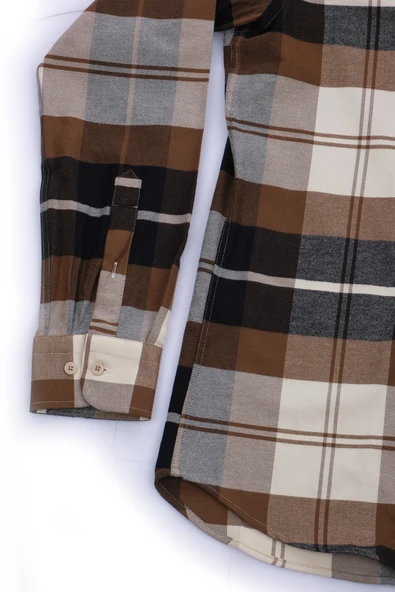 Giant Minimalist Kareli Erkek Uzun Kol Gömlek - Günlük Stil ürün görseli 1